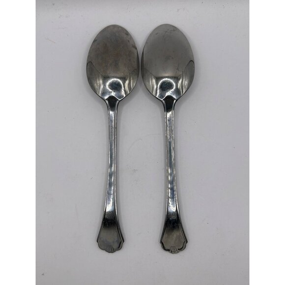 Oneida Silver Midtown Stainless Steel tablespoon Set Of 2 Glossy Finish 18/0 Dur - Picture 5 of 5